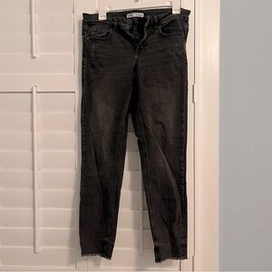 Zara EUC Raw Hem Straight Leg Black Jeans - EUR 38 USA 6